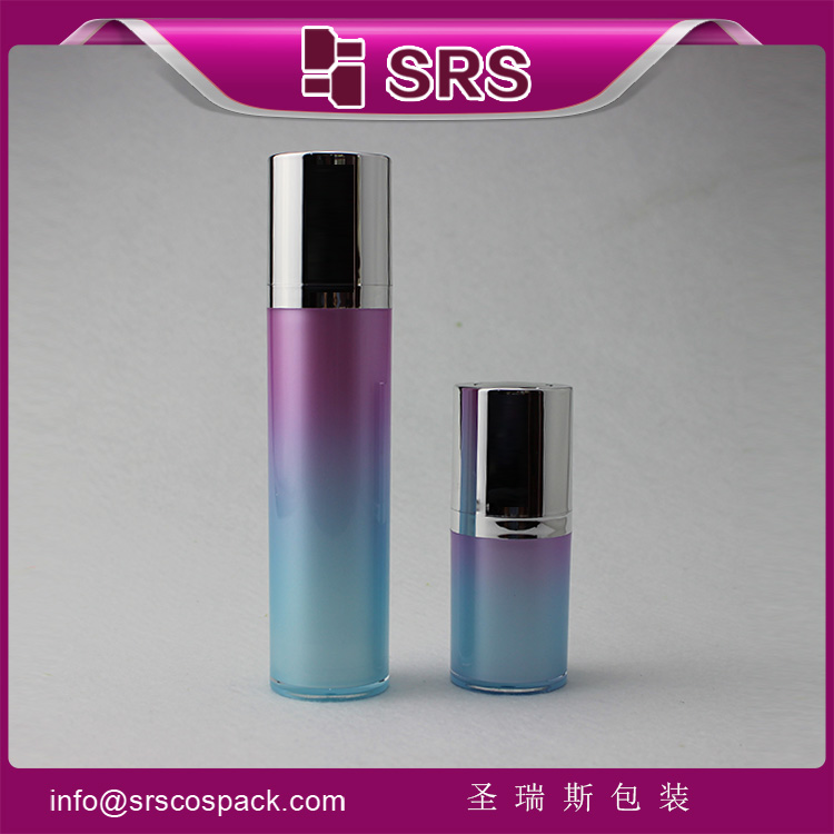 A020 empty plastic round airless twist bottle for foundation 